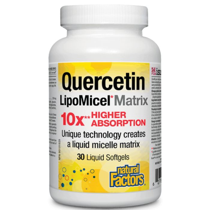 Natural Factors Quercetin LipoMicel Matrix 10 X Higher Absorption / Кверцетин, 250 mg, 30 софтгел капсули