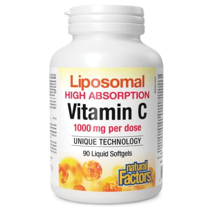 Natural Factors Liposomal High Absoprtion Vitamin C - Липозомен витамин С 500 mg, 90 софтгел капсули
